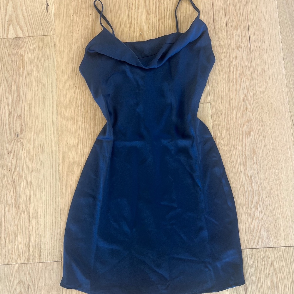 Urban Outfitters Cowl Neck Navy Blue Mini Dress XS